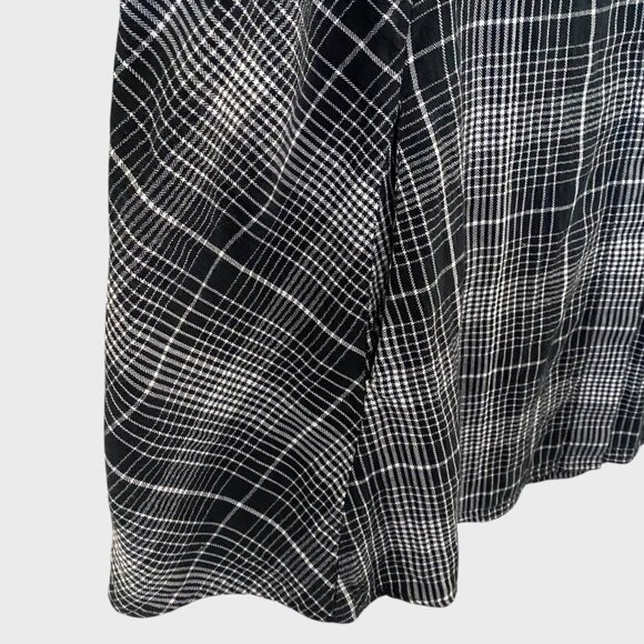 Foxcroft Cici Plaid Perfection Tunic Black Women's Size 14 Button-Up Long-Sleeve - Picture 9 of 12